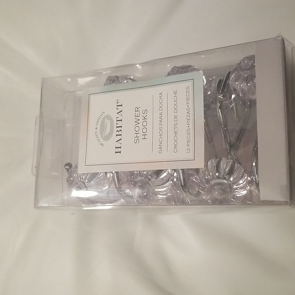 Bath Innovations Habitat Shower Hooks; 12 Pieces; Silver and Faux Crystals - Picture 5 of 6